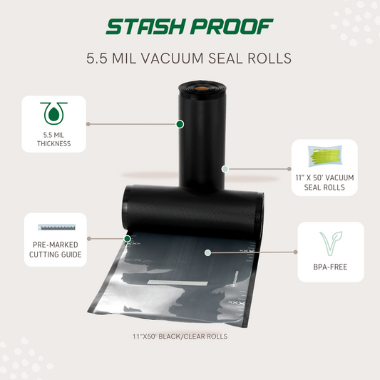 Unlock Freshness: Introducing Stash Proof's Premium 5.5 Mil Vacuum Seal Bags and Rolls