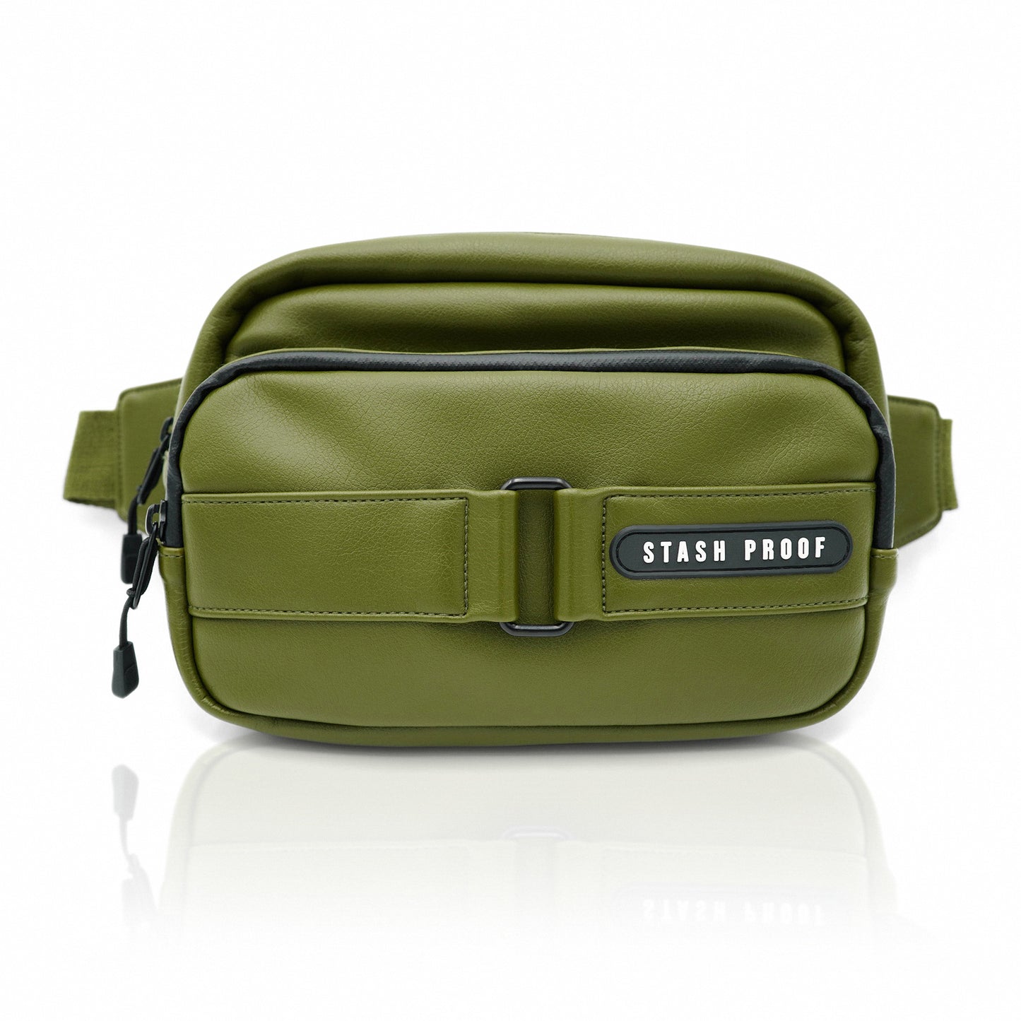 Loop Leather Bum Bag In Olive Green