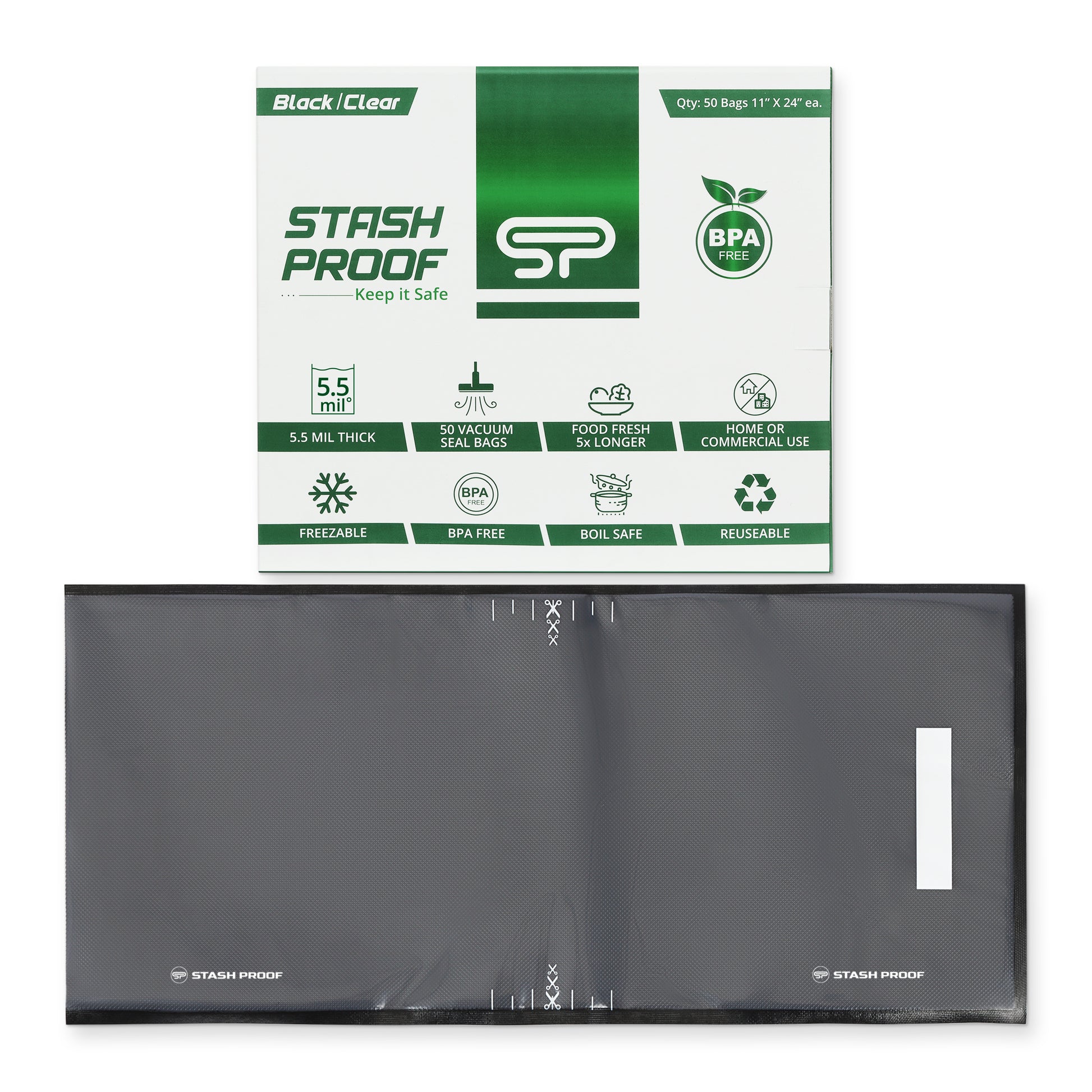 Black Vacuum Seal Bags Stash Proof STASH PROOF