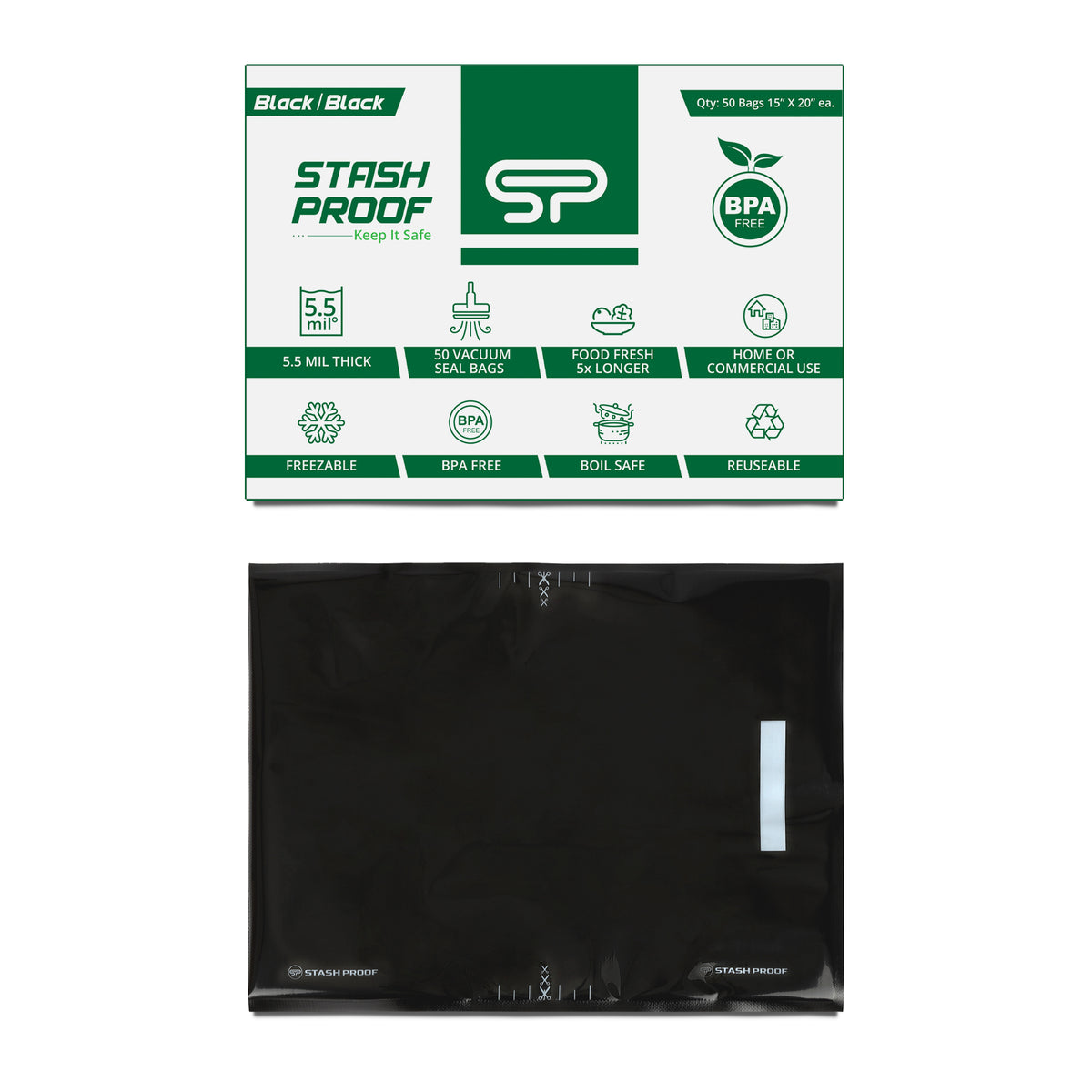 15" x 20" Vacuum Seal Bag BPA Free Food Grade Freezer Storage – STASH PROOF
