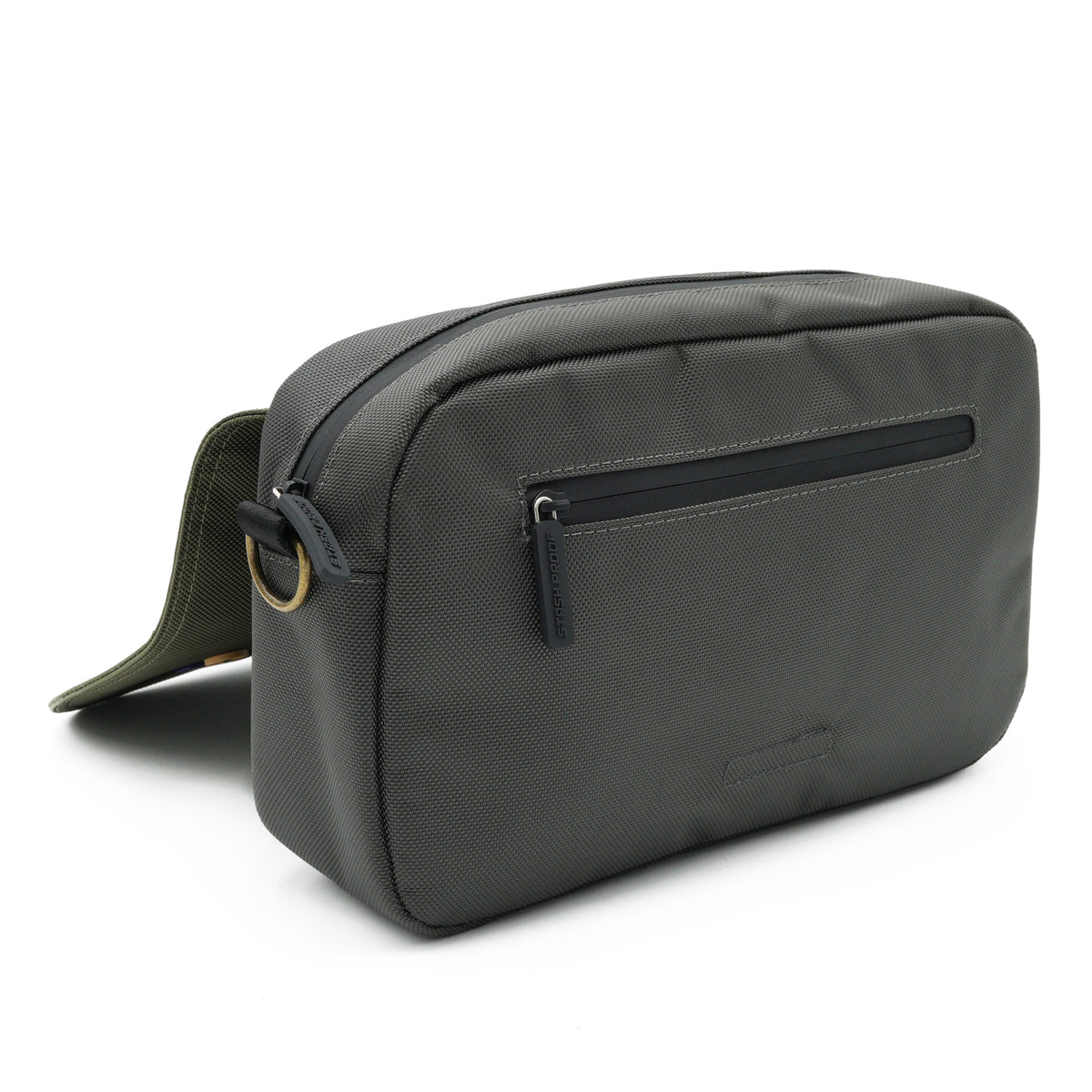 Open Button Bag showing its main compartment, concealed front pocket, and zipper organization