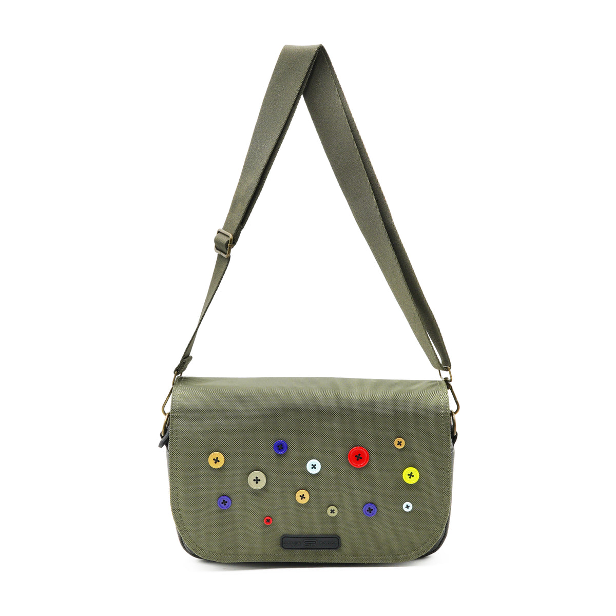 Button Bag with its adjustable 57-inch shoulder strap fully extended