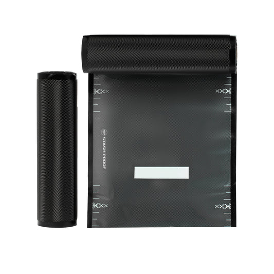 Rollos de sellado al vacío de 11" x 25" (negro y transparente), paquete de 2, 5,5 mil de grosor
