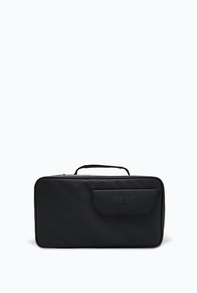 Stash Box carbon lined storage and travel case in black sitting on white background