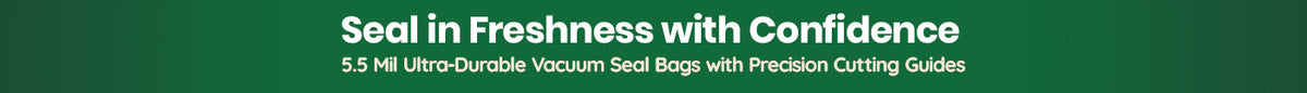 Promotional text for vacuum seal bags with a clear background