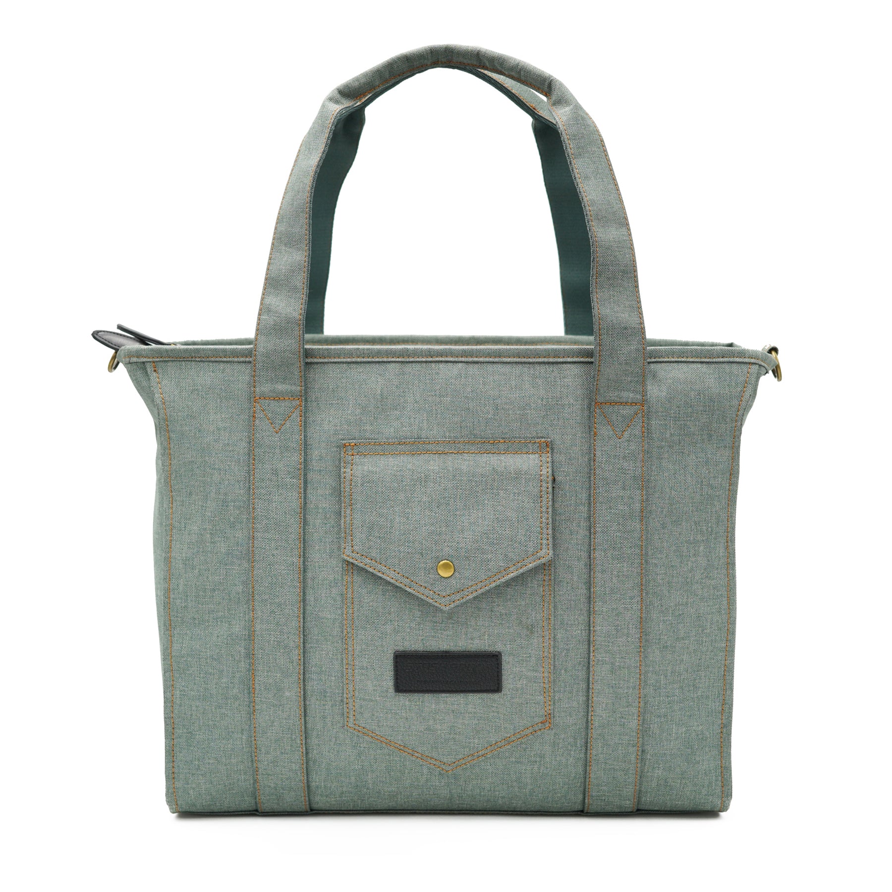 Front view of SMell Proof Tote bag by Stash Proof with handles up
